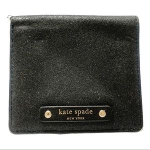 Kate Spade Small Black Sparkle Fold Wallet